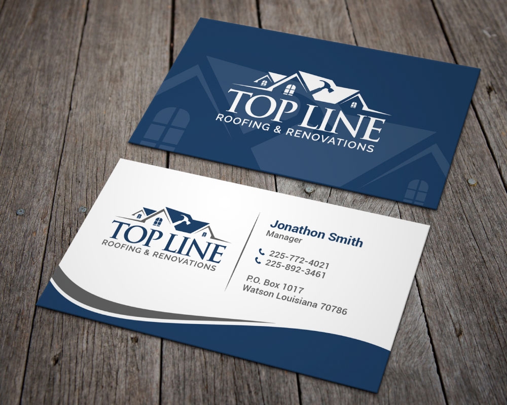 Top Line Roofing & Renovations logo design by Boomstudioz