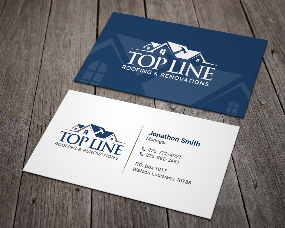 Top Line Roofing & Renovations logo design by Boomstudioz