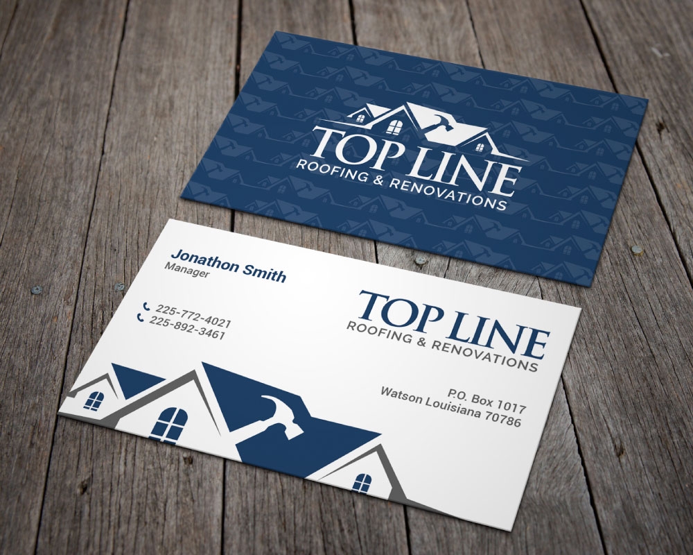 Top Line Roofing & Renovations logo design by Boomstudioz