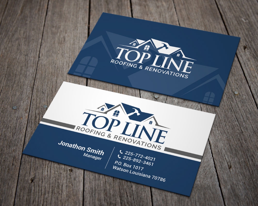 Top Line Roofing & Renovations logo design by Boomstudioz