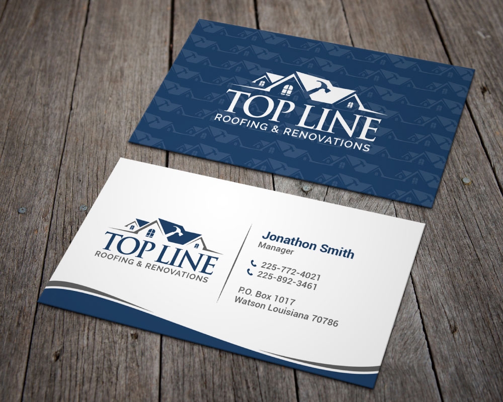 Top Line Roofing & Renovations logo design by Boomstudioz