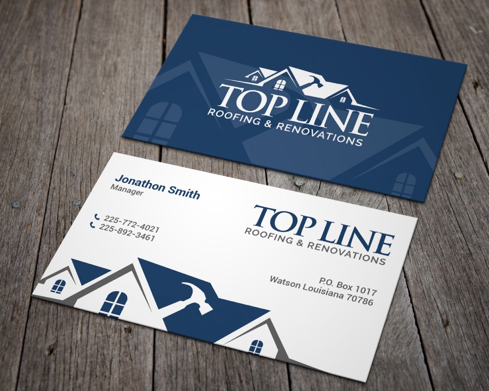 Top Line Roofing & Renovations logo design by Boomstudioz