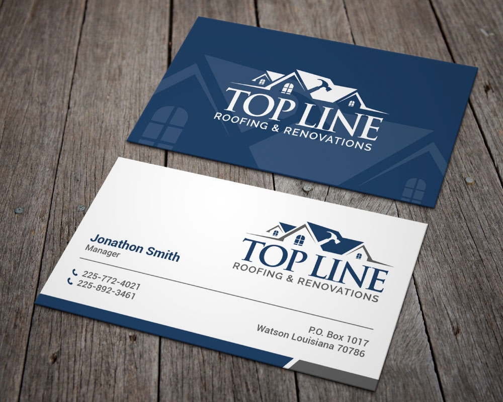 Top Line Roofing & Renovations logo design by Boomstudioz