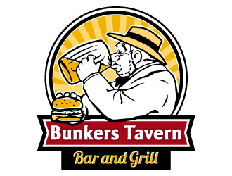 Bunkers Tavern  logo design by cube_man