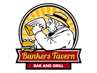 Bunkers Tavern  logo design by cube_man