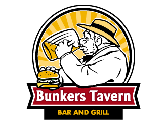 Bunkers Tavern  logo design by cube_man