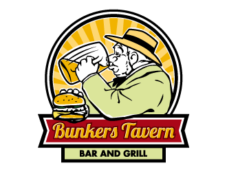 Bunkers Tavern  logo design by cube_man