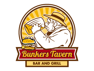 Bunkers Tavern  logo design by cube_man