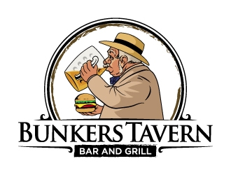 Bunkers Tavern  logo design by iamjason