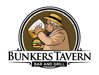 Bunkers Tavern  logo design by iamjason