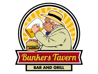 Bunkers Tavern  logo design by cube_man