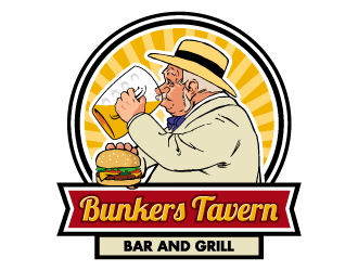 Bunkers Tavern  logo design by cube_man