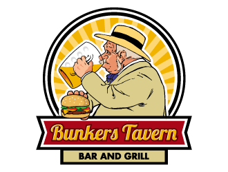 Bunkers Tavern  logo design by cube_man