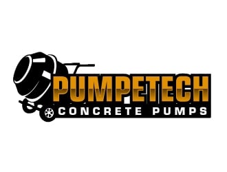 PUMPTECH CONCRETE PUMPS logo design by AamirKhan