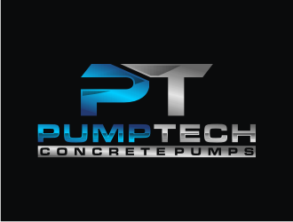 PUMPTECH CONCRETE PUMPS logo design by bricton