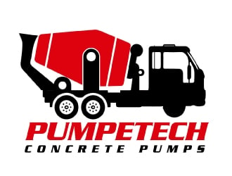 PUMPTECH CONCRETE PUMPS logo design by AamirKhan