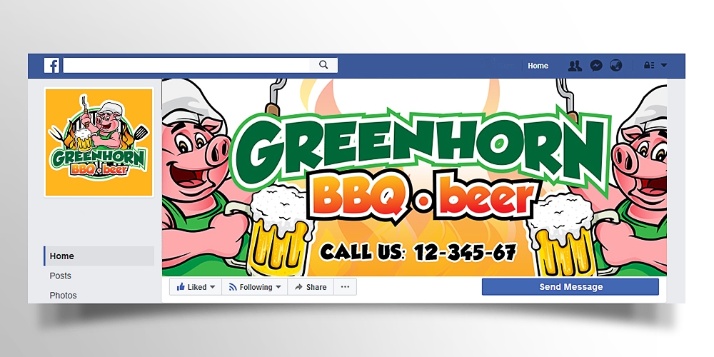 Greenhorn BBQ beer logo design by scriotx