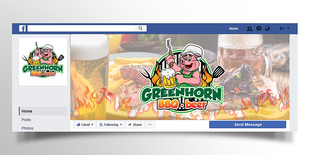 Greenhorn BBQ beer logo design by scriotx