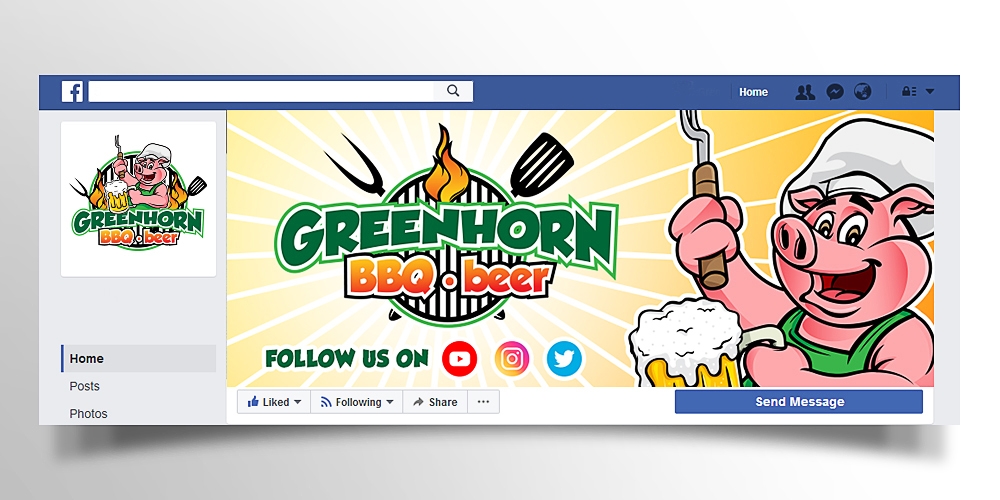 Greenhorn BBQ beer logo design by scriotx