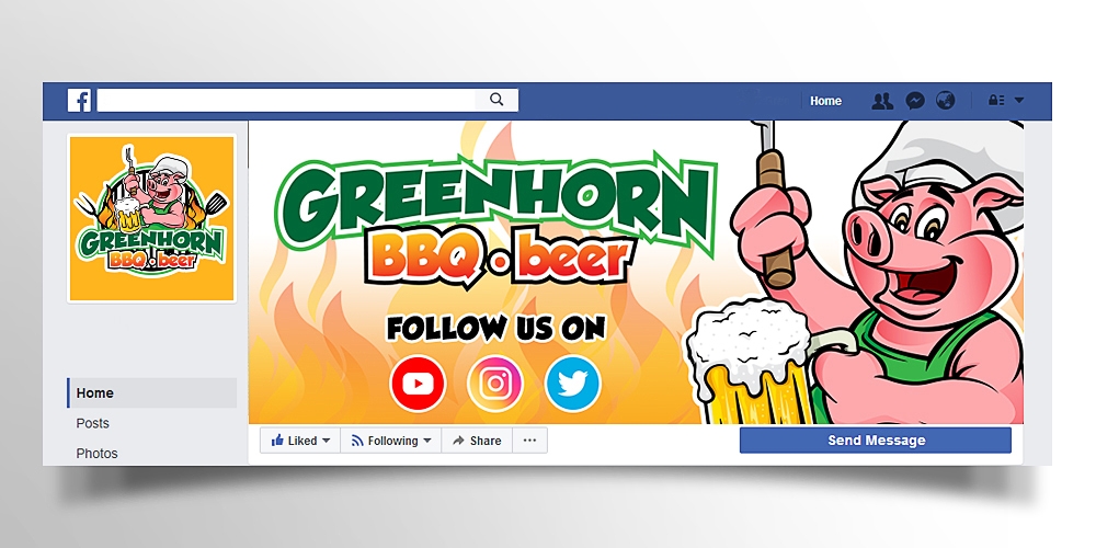 Greenhorn BBQ beer logo design by scriotx