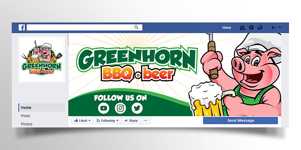 Greenhorn BBQ beer logo design by scriotx