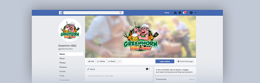 Greenhorn BBQ beer logo design by Soufiane