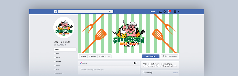 Greenhorn BBQ beer logo design by Soufiane