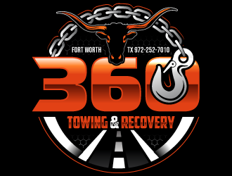 360 TOWING & RECOVERY logo design by Suvendu