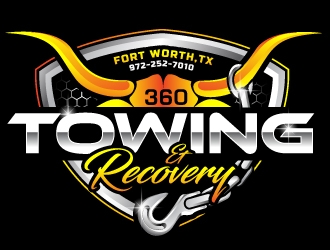 360 TOWING & RECOVERY logo design by Suvendu