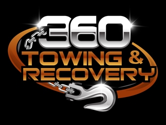 360 TOWING & RECOVERY logo design by DreamLogoDesign