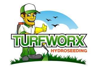 TURFWORX HYDROSEEDING logo design by DreamLogoDesign