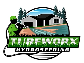 TURFWORX HYDROSEEDING logo design by DreamLogoDesign