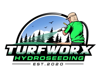 TURFWORX HYDROSEEDING logo design by DreamLogoDesign