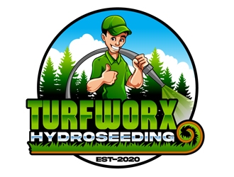 TURFWORX HYDROSEEDING logo design by DreamLogoDesign