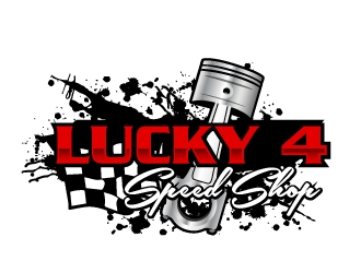 Lucky 4 Speed Shop logo design by AamirKhan