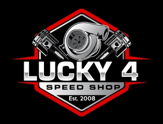 Lucky 4 Speed Shop logo design by AamirKhan