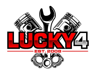 Lucky 4 Speed Shop logo design by AamirKhan