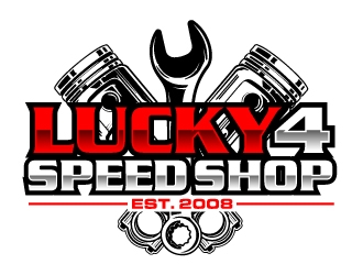 Lucky 4 Speed Shop logo design by AamirKhan