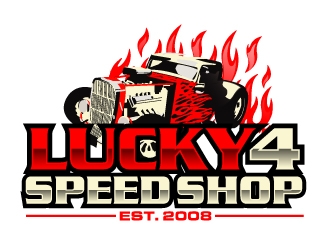 Lucky 4 Speed Shop logo design by AamirKhan