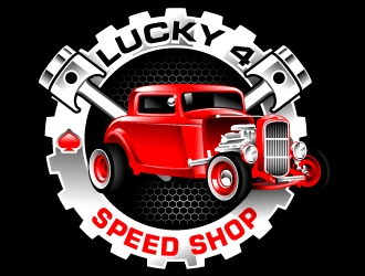 Lucky 4 Speed Shop logo design by Suvendu