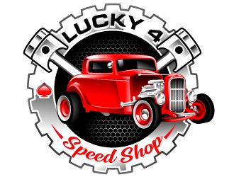 Lucky 4 Speed Shop logo design by Suvendu