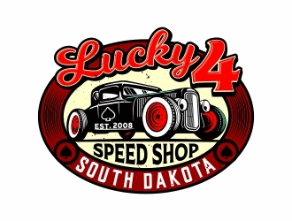 Lucky 4 Speed Shop logo design by madjuberkarya