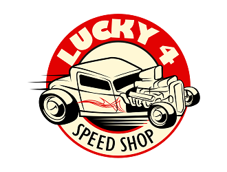 Lucky 4 Speed Shop logo design by haze