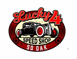 Lucky 4 Speed Shop logo design by madjuberkarya