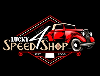 Lucky 4 Speed Shop logo design by DreamLogoDesign