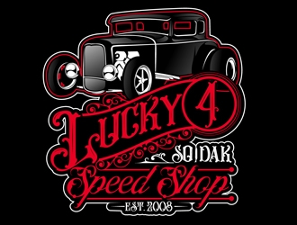 Lucky 4 Speed Shop logo design by DreamLogoDesign