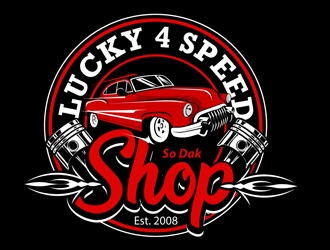 Lucky 4 Speed Shop logo design by DreamLogoDesign