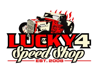 Lucky 4 Speed Shop logo design by AamirKhan