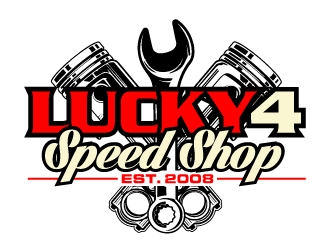 Lucky 4 Speed Shop logo design by AamirKhan