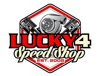 Lucky 4 Speed Shop logo design by AamirKhan